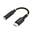 StarTech.com 5in (12.7cm) USB-C to 3.5mm TRRS Headphone/Headset Jack Audio Adapter, 32-bit DAC, USB C Aux Dongle for PC/Phone