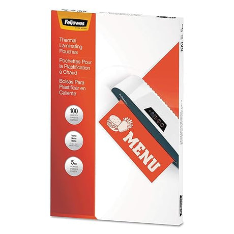 Fellowes 5746001 Thermal Laminating Pouches 5mil - 100 Pack