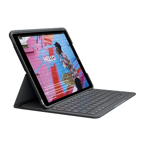 Logitech iPad (7th,8th and 9th generation) Keyboard Case | Slim Folio with Integrated Wireless Keyboard (Graphite)
