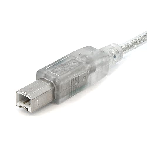 StarTech.com Clear A to B USB 2.0 Cable - USB Cable - 4 pin USB Type A (M) - 4 pin USB Type B (M) - 3 ft - Transparent (USBFAB3T)