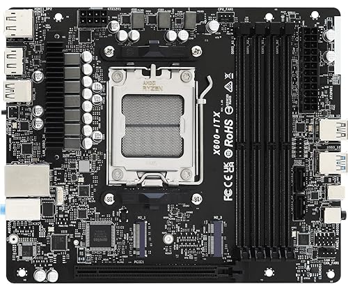 ASRock DeskMeet X600 Mini PC Kit: AMD AM5 Ryzen 9000/8000/7000 (65W), 8L Case, 500W PSU, DDR5 7200+ OC, PCIe 4.0 x16, Gen5 M.2, WiFi-Ready, Triple Display (No CPU/RAM/Storage)