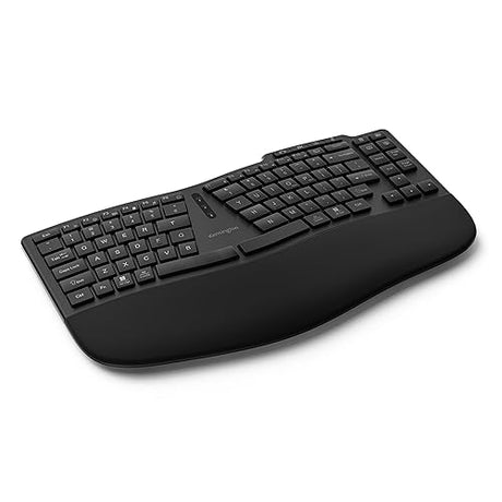 Kensington Pro Fit Ergo Wireless Keyboard, TKL, Split Keyboard, Ergonomic, Rechargeable, Bluetooth & 2.4GHz connection, Programmable Keys, Black, K75491US