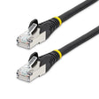 StarTech.com 50ft Black CAT6a Ethernet Cable, Snagless RJ45, 10GbE, 100W PoE++, S/FTP, 500MHz, 27AWG Pure Bare Copper, LSZH Black 50 ft.
