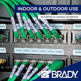 Brady Authentic (M5-116-427) Self-Laminating Vinyl Wrap Around Labels 2.5 H x 1.5 W Black on White, Clear, 80 Labels. for use with The BMP51 and M511 Label Printers Acrylic Black on White, Clear 2.5*1.5 inches