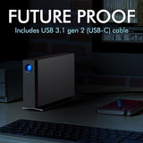 LaCie d2 Professional 24TB External Hard Drive Desktop HDD – USB-C USB 3.1 Gen 2, 7200 RPM Enterprise Class Drives, for Mac and PC Desktop, 1mo Adobe CC All Apps Plan, Rescue Services (STHA24000800)