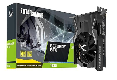 ZOTAC Gaming GeForce GTX 1630 4GB GDDR6 12 Gbps 64-bit Gaming Graphics Card, Super Compact, ZT-T16300F-10L