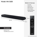 SAMSUNG S60D 5.0ch Soundbar w/Wireless Dolby Atmos Audio, All-in-One Design, Q-Symphony, SpaceFit Sound Pro, Adaptive Sound, Game Mode Pro with Alexa Built-in, HW-S60D/ZA HW-S60D Soundbar