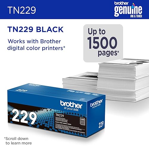  Brother Genuine TN223BK, Standard Yield Toner Cartridge,  Replacement Black Toner, Page Yield Up to 1,400 Pages, TN223,  Dash  Replenishment Cartridge : Office Products