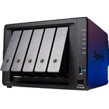 Synology DiskStation DS1522+ 5-Bay NAS Enclosure - 5 x 3.5 or 2.5 SATA HDD/SSD, 2 x M.2 NVMe SSD Slots, 32GB DDR4 RAM, AMD Ryzen R1600 Dual-Core up to 3.1 GHz, 4 x Gigabit Ethernet Ports