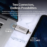 Transcend 2TB ESD310S, External Solild State Drive, Portable SSD, Compatible w/iPhone 4K ProRes, Up to 1050 MB/s,2-in-1 Design, Type A and C, Silver - TS2TESD310S 2TB Silver