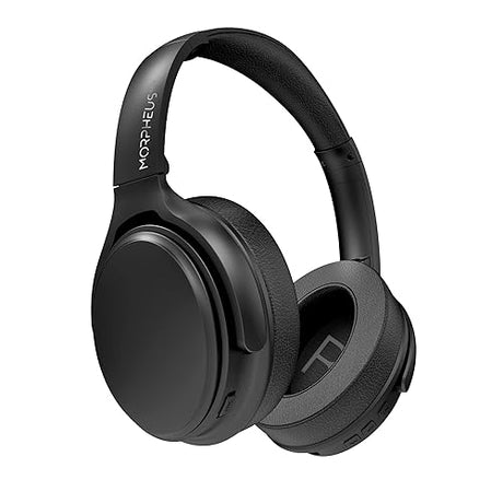 Morpheus 360 Krave ANC Bluetooth Headphones, Over-Ear Headphones, 55-Hour Playtime, USB Type C Fast Charging, Soft Leather Padding, Swivel Ear Cups, Travel Case - Black, HP9350HD
