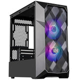 Cooler Master TD300 Mesh Micro-ATX Tower with Polygonal Mesh Front ana Removable Top Panel, ARGB/PWM Hub Tempered Glass, Dual Sickleflow PWM ARGB Lighting Fans