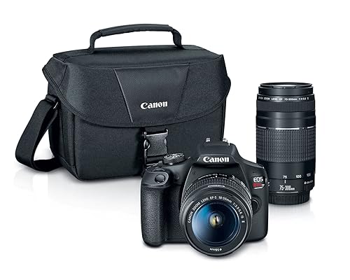 Canon EOS Rebel T7 DSLR Camera|2 Lens Kit with EF18-55mm + EF 75-300mm Lens, Black Body w/18-55mm & 75-300mm Lenses Base