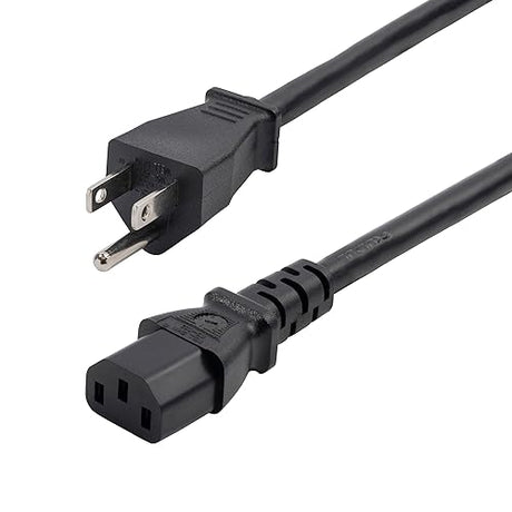 StarTech.com 8ft (2.4m) Computer Power Cord, NEMA 5-15P to IEC 60320 C13 AC Power Cable, 13A 125V, 16AWG, Replacement Power Cable, Monitor Power Cable - UL Listed Components (271B-6800-POWER-CORD)