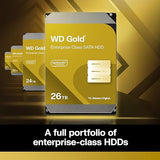 Western Digital 24TB WD Gold Enterprise Class SATA Internal Hard Drive HDD - 7200 RPM, SATA 6 Gb/s, 512 MB Cache, 3.5 - WD242KRYZ