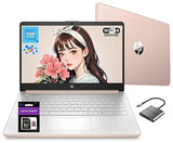 HP 14 Inch Student Laptop Office 365, Quad-Core Processor (Beat i3-1115G4), 8GB RAM 256GB Storage (128GB UFS+128GB SD Card), Computer for Business and Study Home with Wi-Fi 6 Win11, W/Accessories 8GB RAM | 256GB Storage Rose Gold