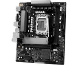 ASRock H810M-X Intel Core Ultra (Series 2) LGA1851 DDR5 up to 6400MHz M.2 Key E for WiFi 128GB SATA3 6.0 Gb/s Micro ATX Motherboard PCIe 4.0 H810 2.5G LAN USB3.2