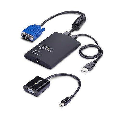 StarTech.com Portable Laptop Crash Cart Adapter, USB/VGA/Mini DisplayPort KVM Console, File Transfer/Video Capture, TAA (NOTECONS02-VGA-MDP)