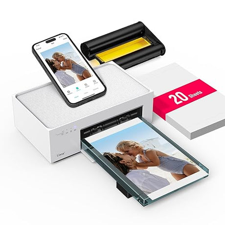 Liene 4x6'' Photo Printer, Wi-Fi Picture Printer, 20 Sheets, Full-Color Photo, Instant Photo Printer for iPhone, Android, Smartphone, Thermal dye Sublimation, Portable Photo Printer for Home Use Printer/20 Sheets
