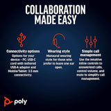 Poly Blackwire 5220 Stereo USB-C Headset + 3.5mm Plug + USB-C/A Adapter