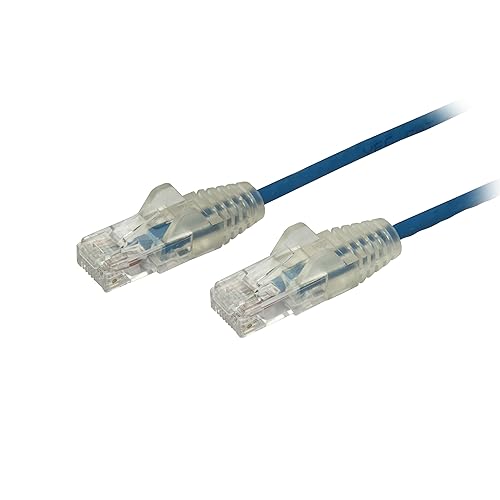 StarTech.com 3 ft CAT6 Cable - Slim CAT6 Patch Cord - Blue - Snagless RJ45 Connectors - Gigabit Ethernet Cable - 28 AWG - LSZH (N6PAT3BLS) Blue 3 ft