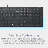 Dell KB525C Wired Collaboration Keyboard - USB-C & USB-A Versatile connectivity, 15 Programmable Shortcuts Keys, Collaboration Keys - Zoom & Microsoft Teams, Copilot Key, Silent Keys - Black