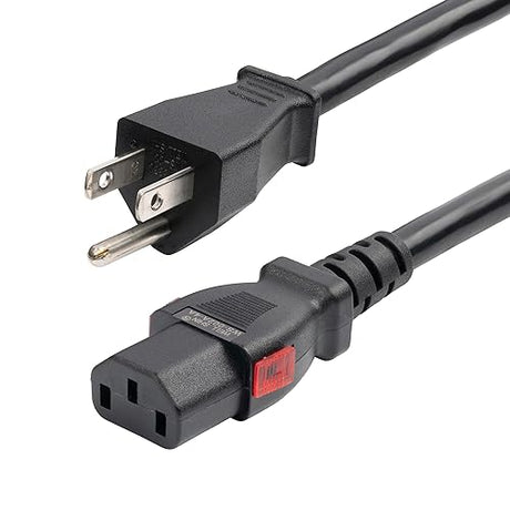 StarTech.com 12ft (3.6m) Heavy Duty Power Cord, NEMA 5-15P to Locking C13 AC Power Cable, 15A 125V, 14AWG, Replacement Computer/Monitor Power Cord - UL Listed (27LC-4B00-POWER-CORD) 12 ft locking C13