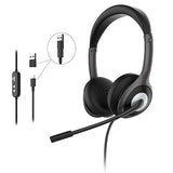 Morpheus 360 Connect USB Stereo Headset with Boom Microphone - Noise Reduction Mic- Protein Leather Ear Cushions - in-Line Volume Controls - Mute Button - Black - HS5600SU