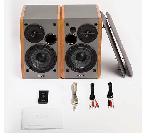 Edifier R1280T Powered Bookshelf Speakers - 2.0 Stereo Active Near Field Monitors - Studio Monitor Speaker - Wooden Enclosure - 42 Watts RMS