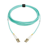 Tripp Lite Eaton Fiber Patch Cable, 10 Meters / 32.8 Feet, LC to LC Fiber Optic Cable, 100Gb OM4 Multimode Duplex, 50/125um, Aqua, TAA Compliant, Lifetime Manufacturer's Warranty (N820-10M-OM4TAA)