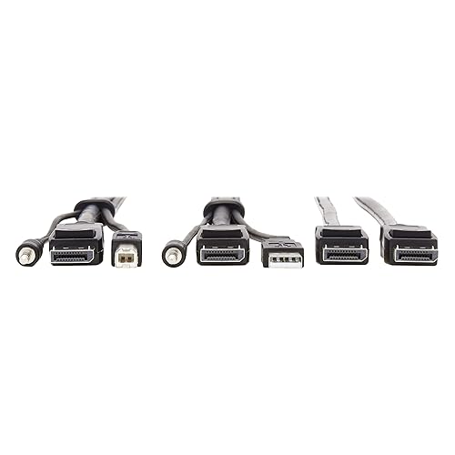 TRIPP LITE P783-010-DP Tripp Lite Dual DisplayPort KVM Cable Kit - DP, USB, 3.5 mm Audio (3xM/3xM) + DP (M/M), 4K, 4:4:4, 10 ft., Black,