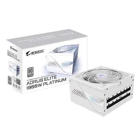 GIGABYTE GP-AE1000PM PG5 ICE - PCIe5.1 Ready - ATX3.1-1000W 80 Plus Platinum Certified - Fully Modular Power Supply 80+ Platinum, ATX 3.1, PCIe 5.1, White