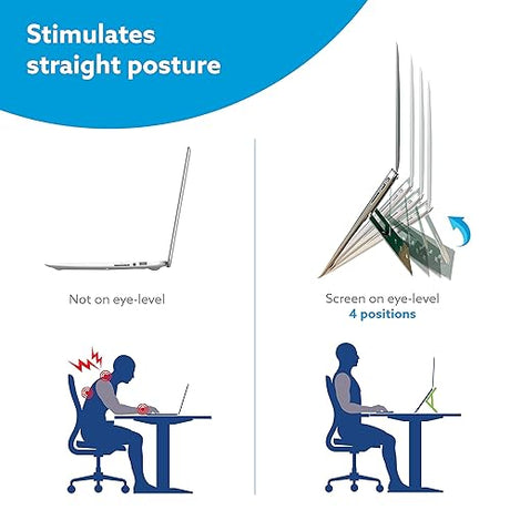 R-Go Tools Ergonomic Laptop Stand - Aluminum Laptop Mount Computer Stand, Attachable Laptop Riser Notebook Holder for 10-22 Laptops, Lightweight - Black