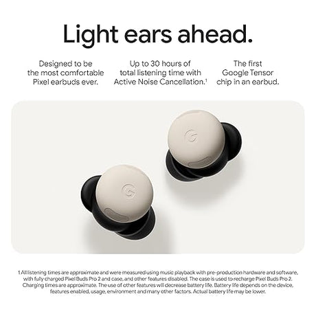 Google Pixel Buds Pro 2 - Noise Canceling Earbuds - Up to 31 Hour Battery Life with Charging Case - Bluetooth Headphones - Compatible with Android - Hazel