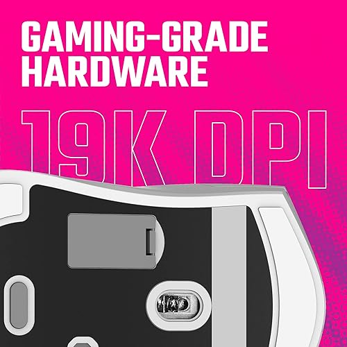 Cooler Master MM712 Wireless Gaming Mouse White with Adjustable 19,000 DPI, 2.4GHz and Bluetooth Wireless, Ultraweave Cable, PTFE Feet, RGB Lighting and MasterPlus+ Software