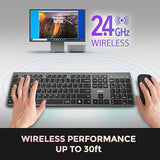 Adesso EasyTouch 7300 USB C Wireless Scissor Switch Keyboard and Mouse Combo with Copilot AI Hotkey - Multi-OS Compatible for Mac, Quiet Switches, Type C 2.4GHz Dongle