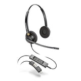 Poly - EncorePro 525 USB-A and USB-C USB Headset (Plantronics) - Acoustic Hearing Protection - Hold & Call Answer Buttons - Dual Ear Wearing Style,Black