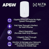 Alta Labs AP6W Wall Mounted PoE Pass Through WiFi 6 Access Point | Seamless Roaming | 3 Gbps | Dual Band | Content Filtering | IP54 Rated | Real-Time Network Monitoring | WiFi Access Point