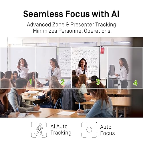 IPEVO VC-Z4K UHD 4K PTZ Camera: 1/2.8 HD CMOS, 12X Optical Zoom, AI AutoTracking, HDMI/USB-C, LAN, PoE. Ideal for Education, Video Conferencing, Church, Live Streaming on YouTube, OBS, Zoom - Black