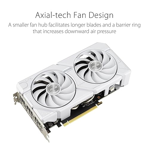 ASUS Dual GeForce RTX™ 4060 EVO White OC Edition 8GB GDDR6 (PCIe 4.0, 8GB GDDR6, DLSS 3, HDMI 2.1a, DisplayPort 1.4a, Axial-tech Fan Design, 0dB Technology, Dual BIOS, Auto-Extreme Tech) Dual Fans RTX4060|OC|White|EVO