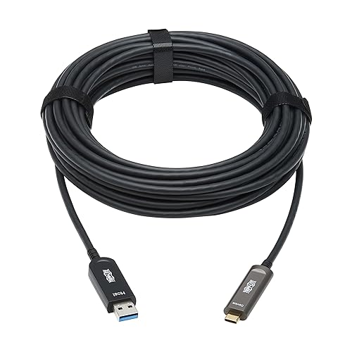 Tripp Lite Long Distance USB-A to USB-C Cable, 33 Feet / 10 Meters, 10 Gbps Data, Does Not Charge, Fiber Active Cable, Backward Compatible USB 3.2 Gen 2, Male-to-Male, 3-Year Warranty (U428F-10M-D321)