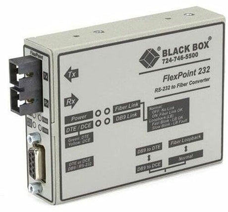 Black Box Network - ME660A-MSC-R2 - Black Box Flexpoint Async RS232 Extender Over Fiber - DB9 Female to Multimode, 2.5