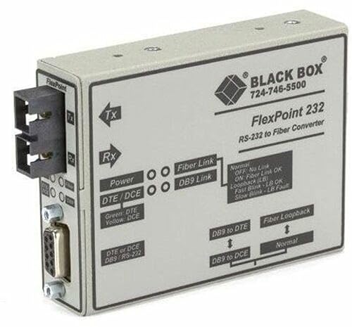 Black Box Network - ME660A-MSC-R2 - Black Box Flexpoint Async RS232 Extender Over Fiber - DB9 Female to Multimode, 2.5