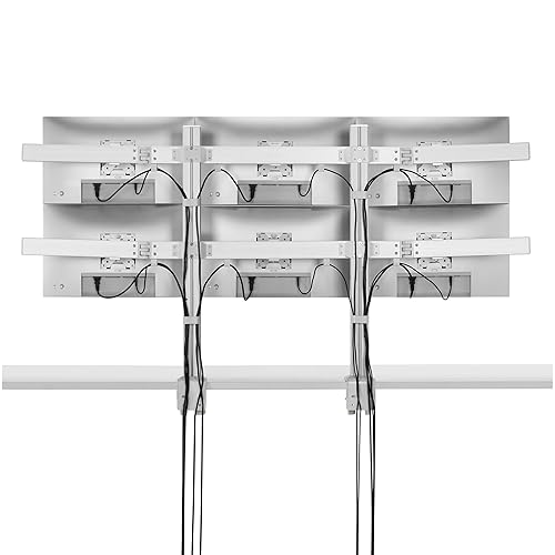 StarTech.com Six-Monitor Desk Mount w/Crossbar, Up to 32-inch Computer Screens/Max 17.6lb Each, Dual Column, C-clamp/Grommet