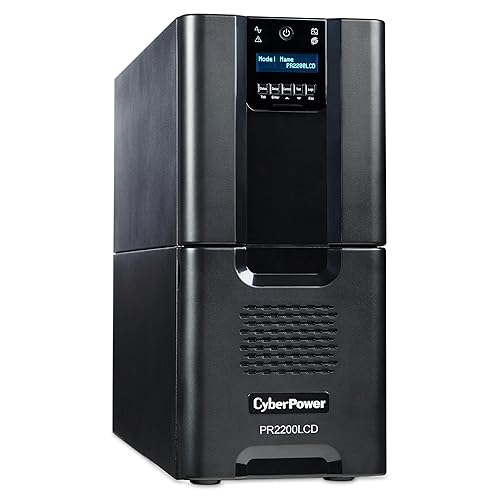 CyberPower PR2200LCD Smart App Sinewave UPS System, 2200VA/1980W, 10 Outlets, AVR, Tower 2200VA UPS System