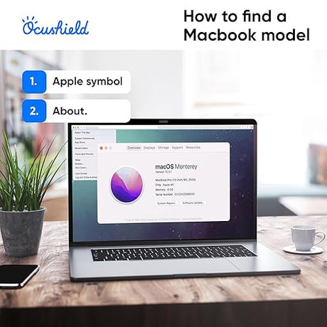 Ocushield for Apple Macbook Pro 13 - Anti Blue Light Screen Protector for Apple Macbook Pro 13 (2016-2022) - Anti Glare - Privacy Filter - Designed by Optometrists - 100 Day Easy Returns