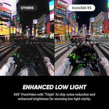 Insta360 X5 - Waterproof 360 Action Camera with 1/1.28 Sensors, 8K 360 HDR Video, 72MP Photo, 4K60fps Single-Lens, Enhanced Low Light Performance, User-Replaceable Upgraded Lenses, 2.5 Touchscreen