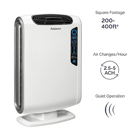 Fellowes AeraMax 200/DX55 Air Purifier for Mold, Odors, Dust, Smoke, Allergens and Germs with True HEPA Filter and 4-Stage Purification, Medium-size Room 200-400 sq. ft., White Medium White Purifier