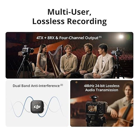 DJI Mic 3 (1 TX + 1 RX), Wireless Lavalier Mic for iPhone/Camera/Android, Ultralight, Extended Operating Time & Fast Charging, 400m Transmission, Noise Cancelling, Vlog, Streaming