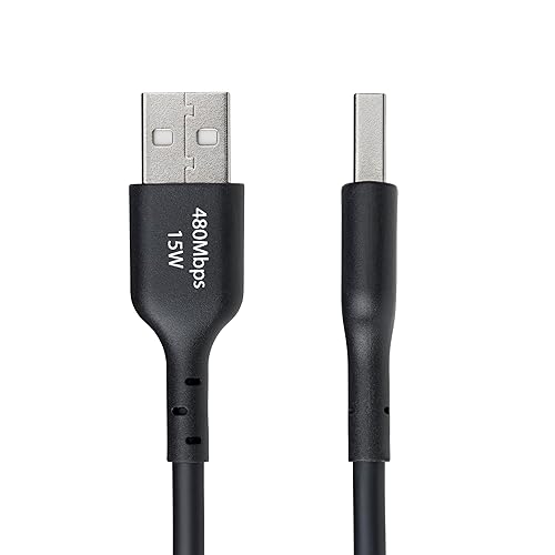 StarTech.com 10ft (3m) USB-A to USB-C Charging Cable, Charge & Sync, 3A, USB 2.0, TPE Jacket, Black USB Charging Cord